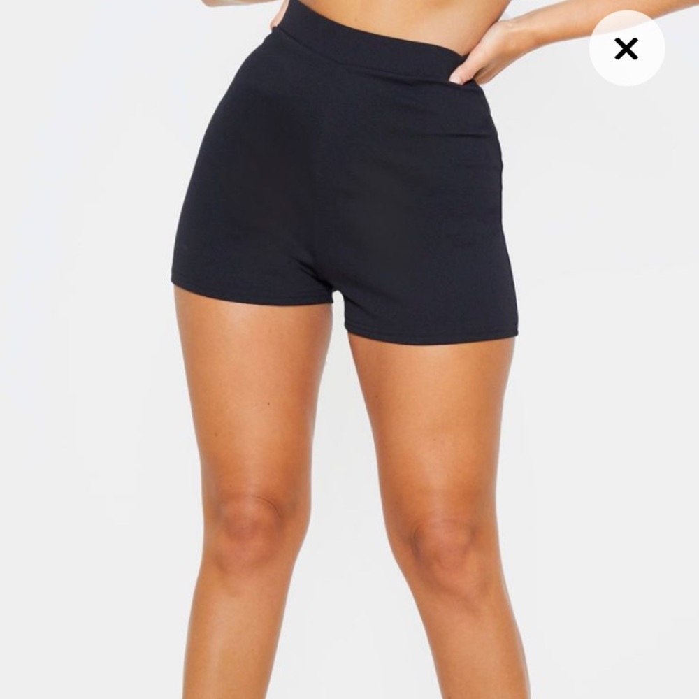 Black suit shorts